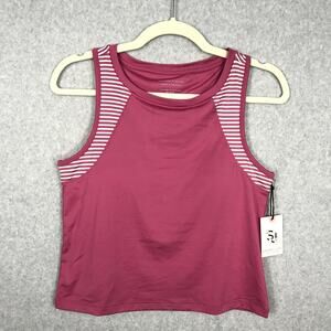 Sincerely Jules Long Line Sports Bra Crop Tank Medium Exercise Dry Wicking‎ UPF